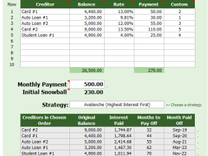 Debt Snowball Calculator Debt Snowball Calculator