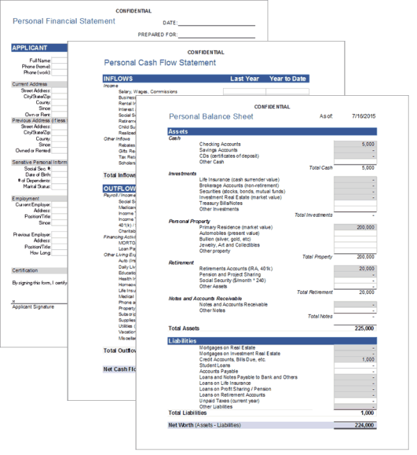 Personal Financial Statement Template Personal Financial Statement Template